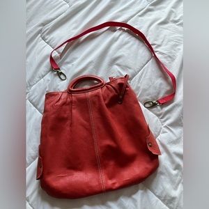 Red leather purse